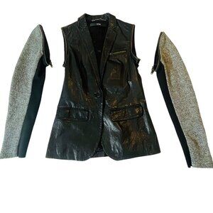 Unique Women's Soft Lamb & Wool Blazer With Removable Sleeves size 2 Cut25